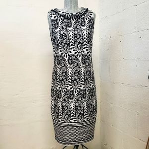 Talbots Medium Black and White Sleeveless Dress